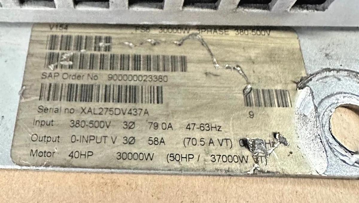 Used Siemens 6SE3225-5DJ40 Midimaster Vector, 380-500V, No Plastic Cover