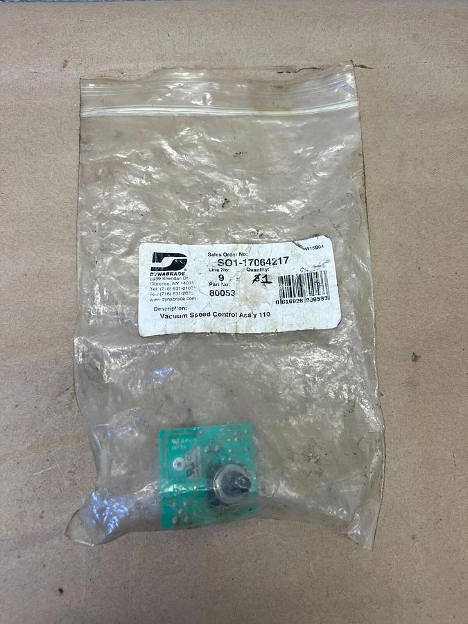 Used Dynabrade 80053 Vacuum Speed Control Assembly