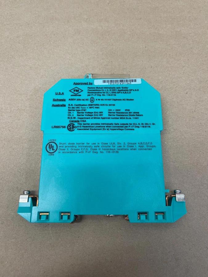 Used Pepperl + Fuchs Z787 Safe Snap Barrier, Z-Series, Part No. 71816