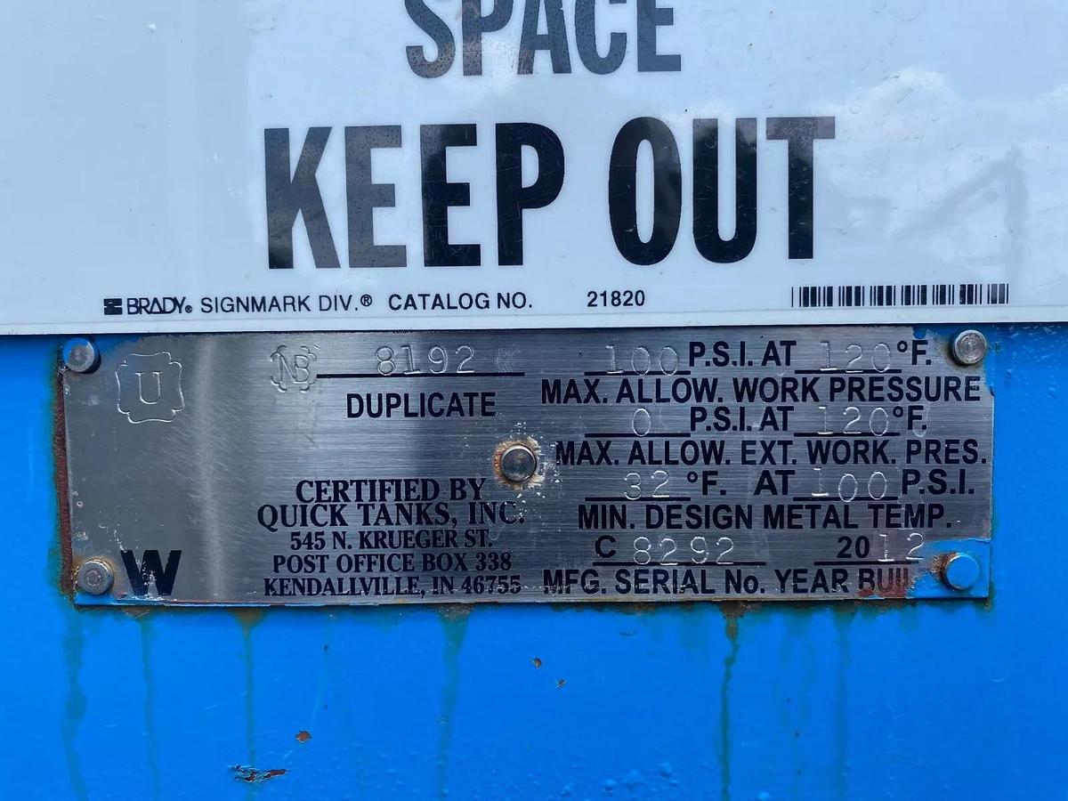 Used Quick Tanks Inc 560 Gallon Vertical Cylinder Liquid Storage Tank, 48”x72”