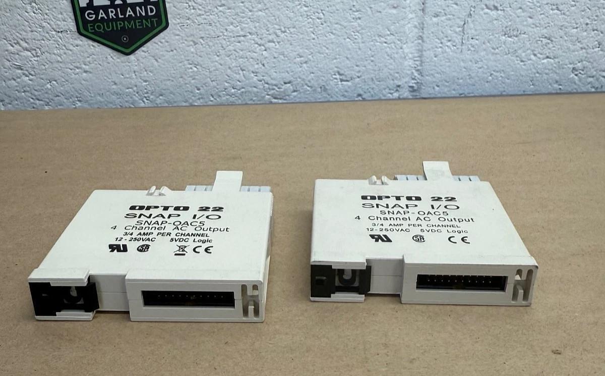Used Opto22 SNAP-OAC5, 4 Channel AC Output, SNAP I/O, 3/4A per Channel - Lot of 2