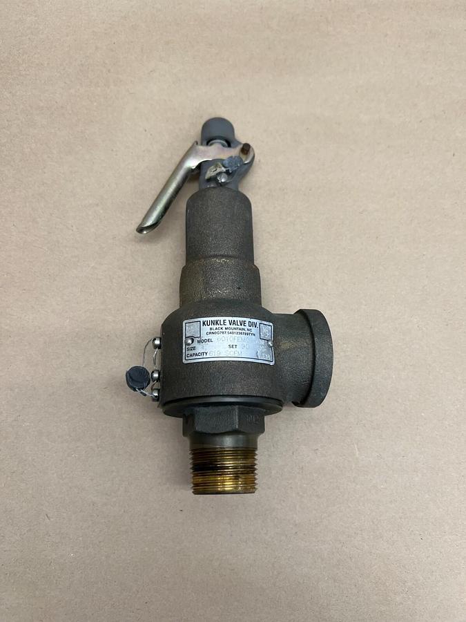 Used Kunkle Valve 6010FEM01-KM Relief Valve, 1”, 90 PSIG