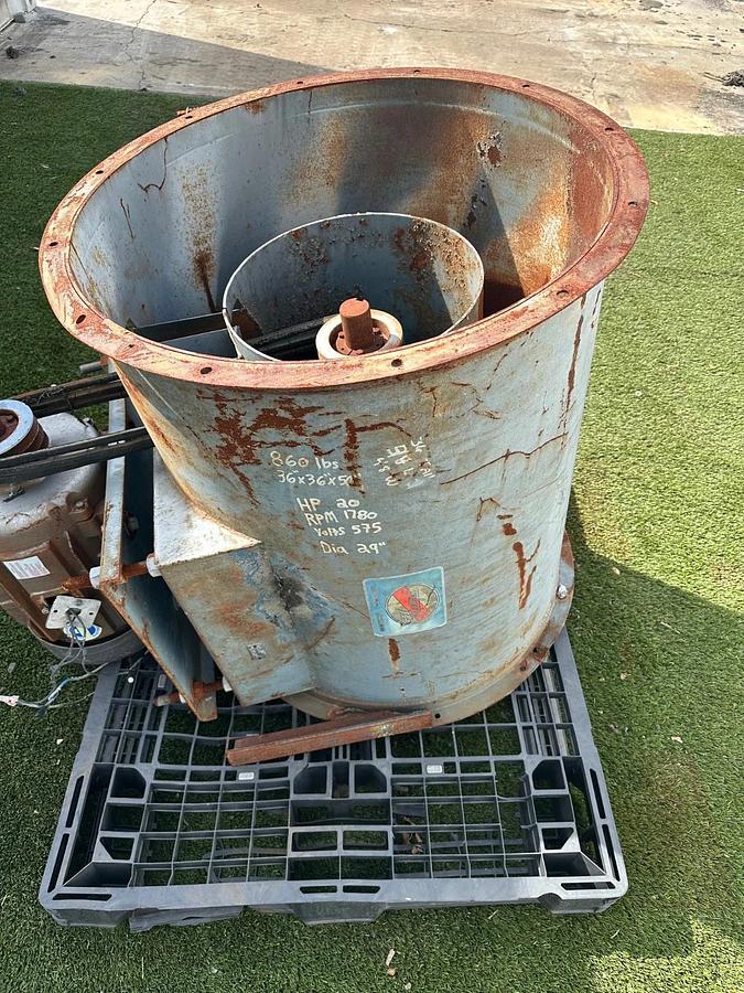 Used Hartzell Fan VA29-BD Axial Inline Blower, 20Hp @ 1760RPM, 575V