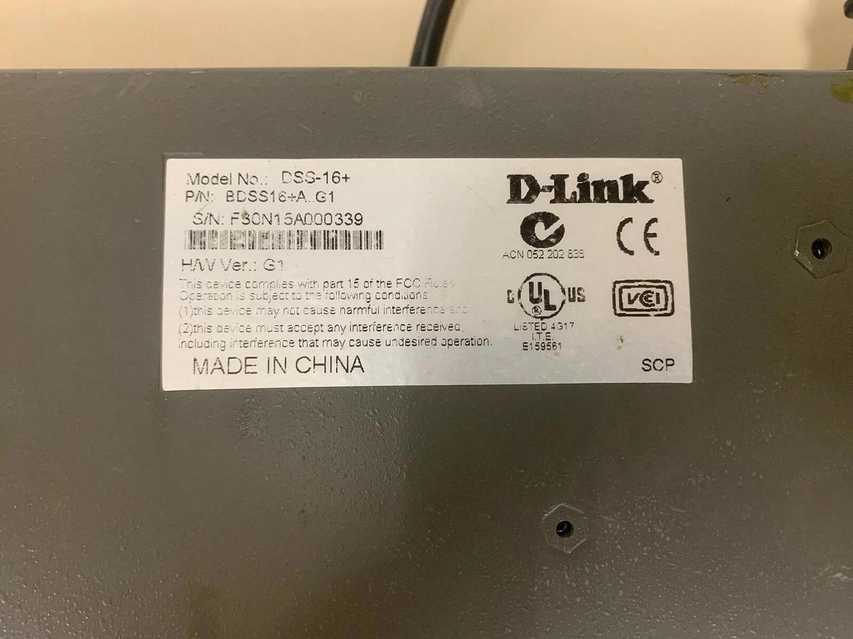 Used D-Link DSS-16+ Ethernet Switch 16 Port 10/100