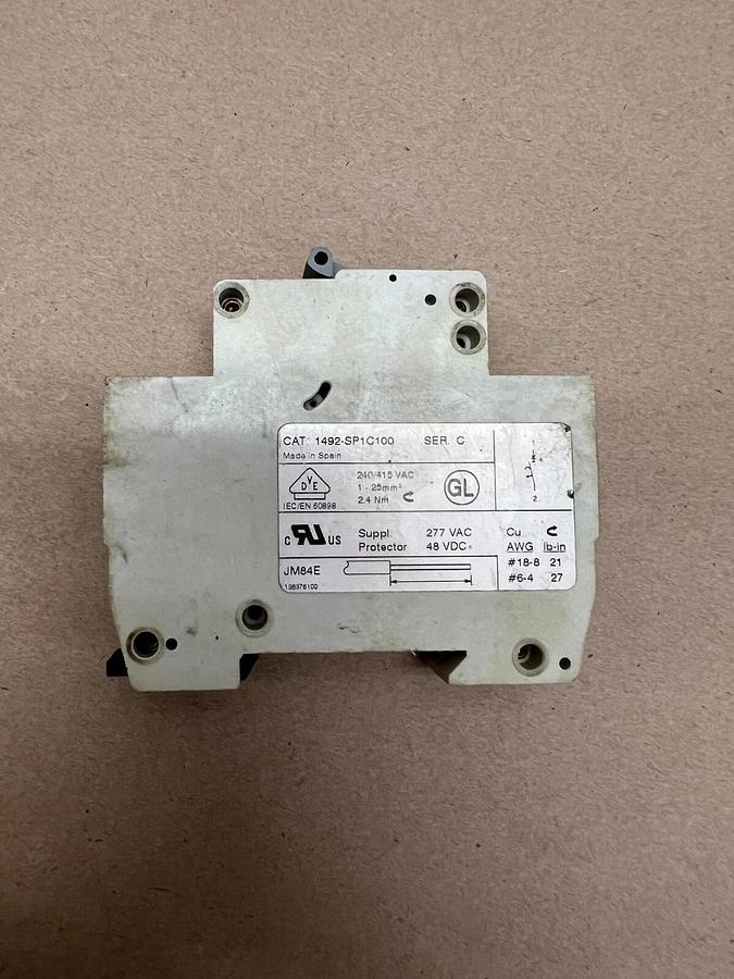 Used Allen Bradley 1492-SP1C100 Ser. C 10A, Circuit Breaker