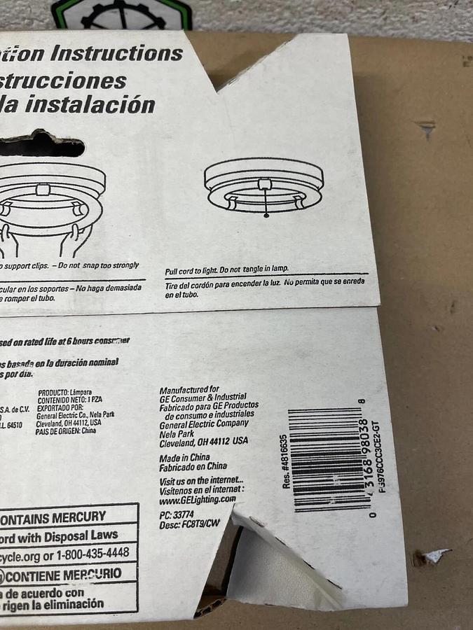 Used GE Cool White 22, 8” 210mm T-9 Fluorescent Light Bulb 1100 Lumen, 22 Watts