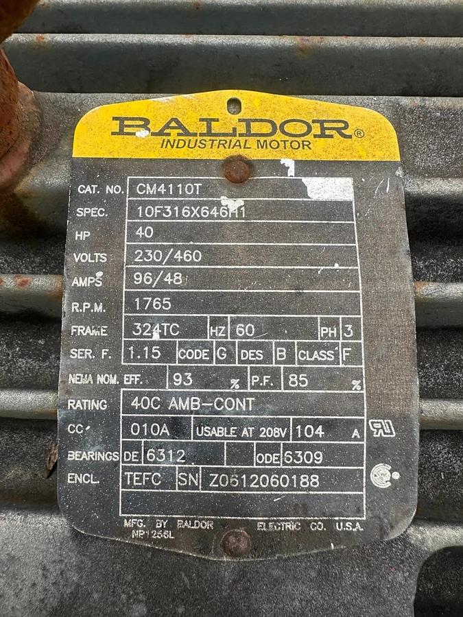 Used Lummus Corp KGMD-55 CCW Up Blast CCW 360 Fan w/ 40Hp, 1765Rpm, 230/460v Motor