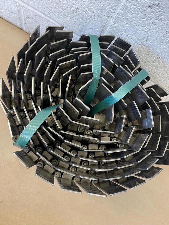 Used Rexnord SS881 BC 82 Stainless Steel Side Flexing Tabletop Chain L:185” W:7.5"