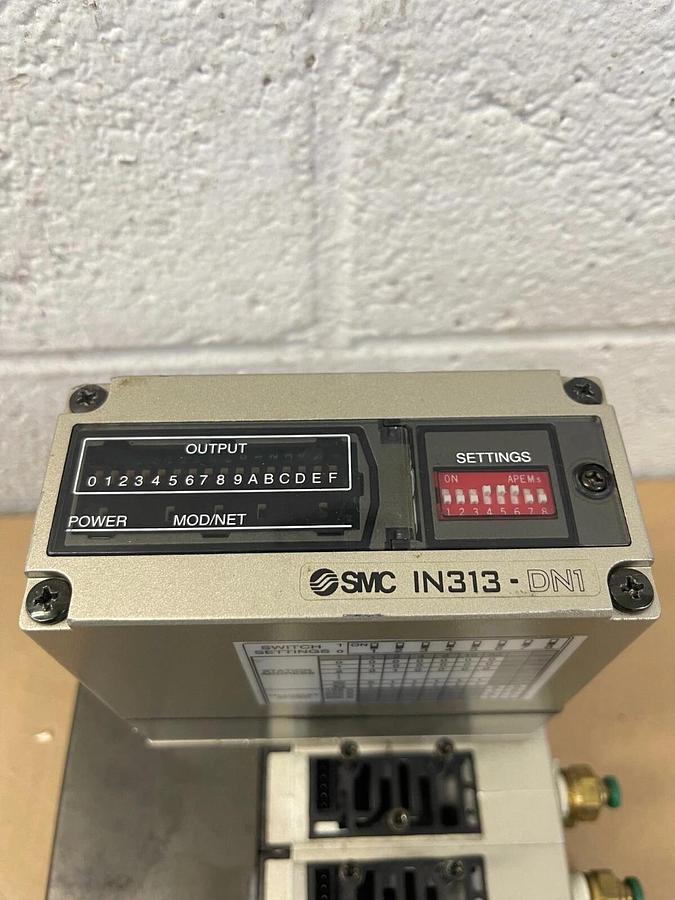 Used SMC IN313-DN1, 3 Block DeviceNet Serial Interface Pneumatic Manifold