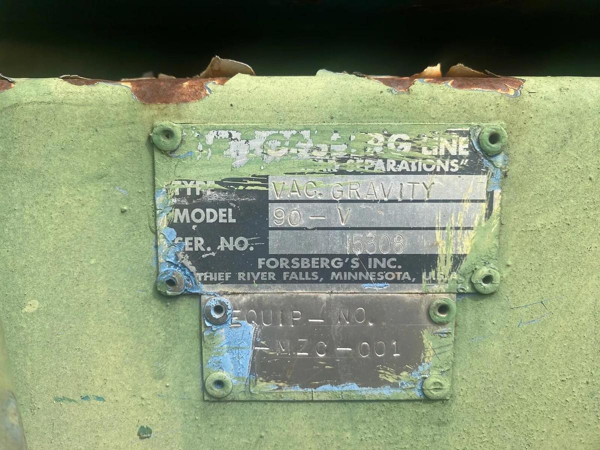 Used Forsberg 90-V V.A.C Gravity Separator Screener