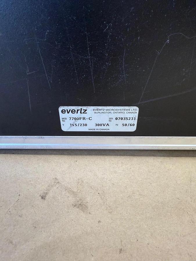 Used Evertz Microsystems 7700FR-C Multiframe Chassis, No Cards
