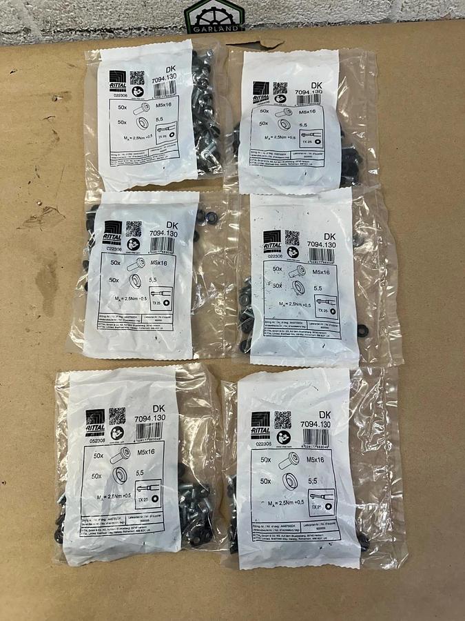 Used Rittal 7094-130 Multi-Tooth Screw M5x16 Pack of 50 - Lot of 6 *NEW*