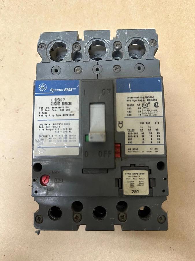 Used General Electric SEHA36AT0100 Hi-Break Circuit Breaker