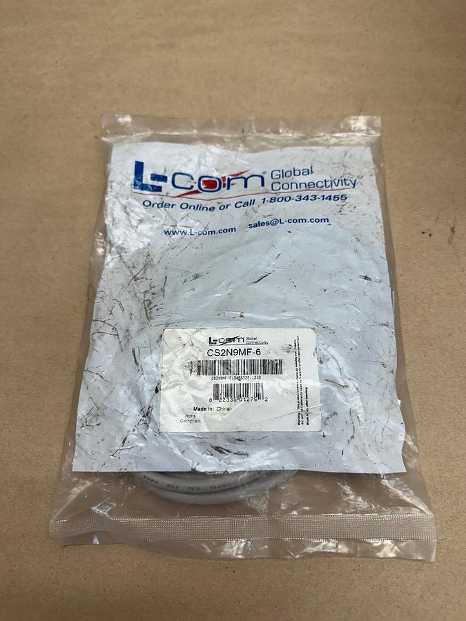 Used L-COM CS2N9MF-6 6ft Cable *FACTORY SEALED*