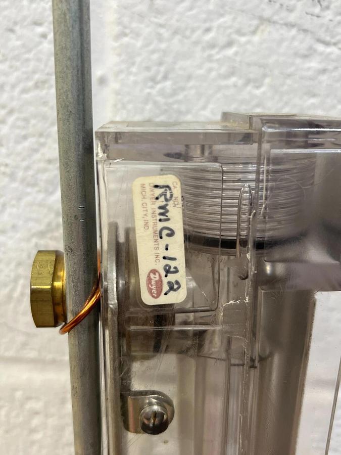 Used Dwyer RMC-122 Flowmeter, 2-20 PSI, with Stand