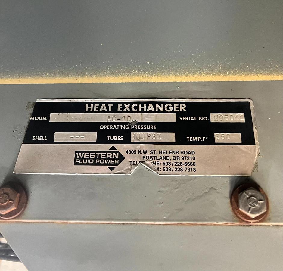 Used Thermal Transfer Products AO-10 300 PSI Heat Exchanger, Temp 350