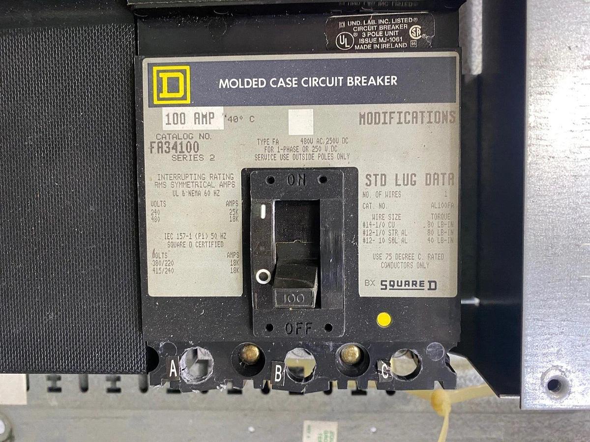 Used Square D HCN0952-2MN I-Line PanelBoard, 250V AC or DC, 600 VAC, Multiple Breaker