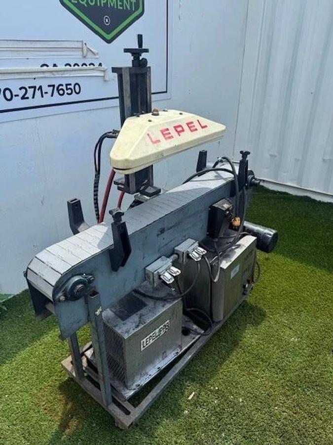 Used Lepel Conveyor 6" W, 52” L, TR-1000A 1/2Hp DC Motor, PPS Induction Sealer