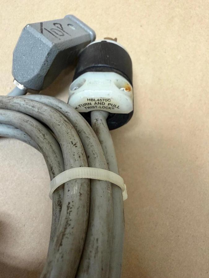 Used Harting Han 3A-F Connector Cord w/ Hubbell HBL4570C Locking Plug