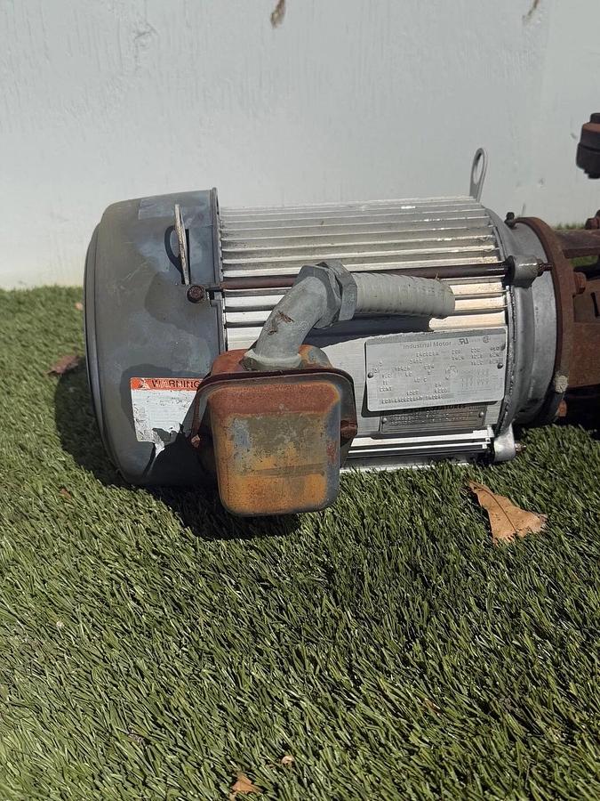 Used Dayton G40828A Industrial Motor w/ Pump 5Hp, 3495RPM, 230/460V, 3 Ph, 60Hz