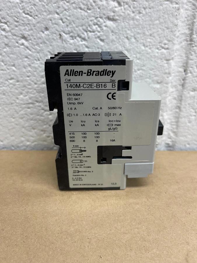 Used Allen Bradley 140M-C2E-B16 Series B Motor Protector/Circuit Breaker
