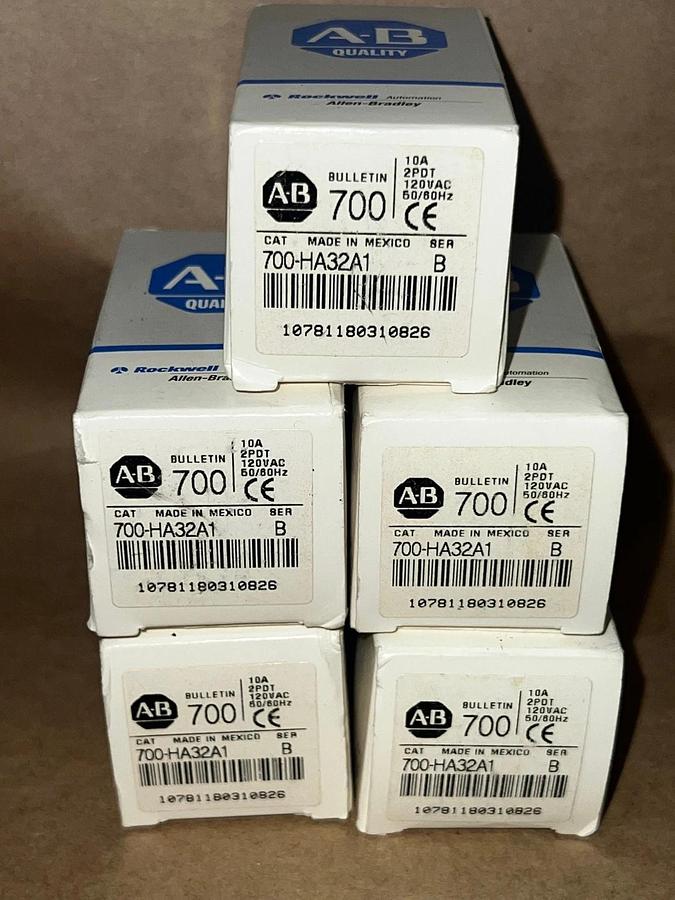 Allen Bradley 700-HA32A1 Ser B Relay 10A 120VAC 50/60Hz Lot of 5 *NEW*