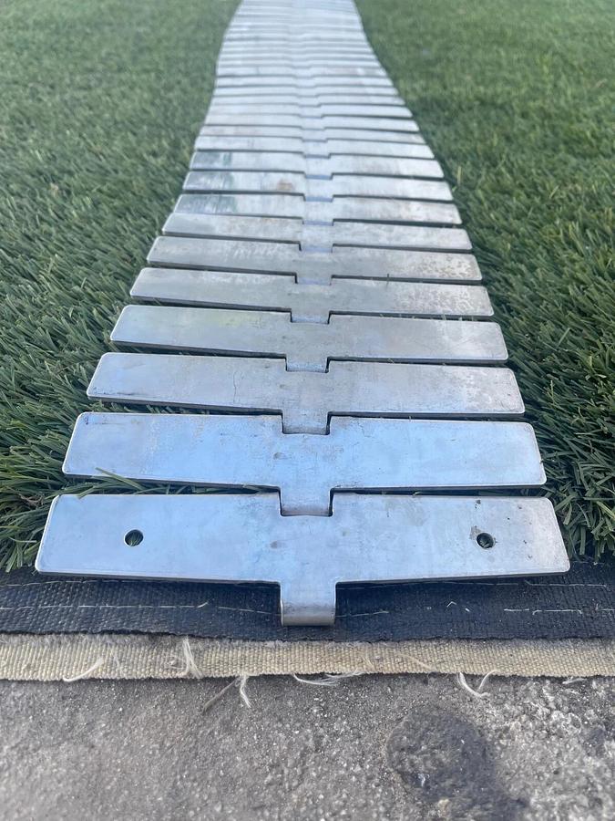 Used Rexnord SS881 BC 82 Stainless Steel Side Flexing Tabletop Chain L:185” W:7.5"