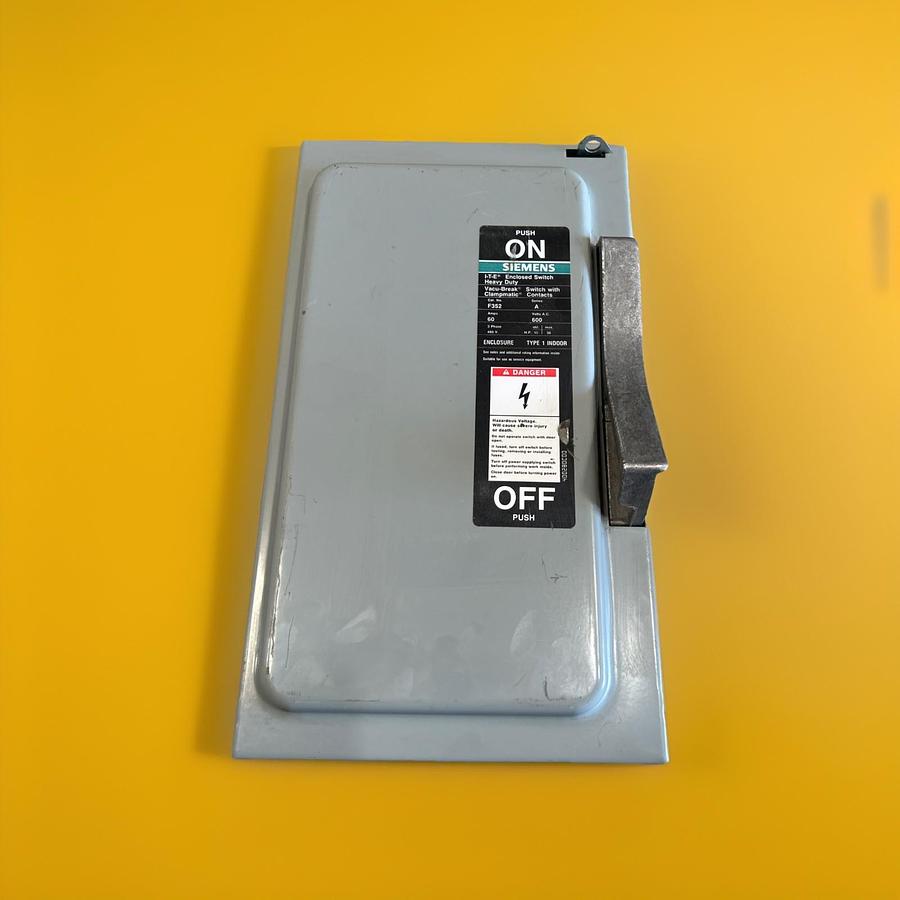 Used Siemens F351 Heavy Duty Enclosed Switch, Series A, 30 A, 600 VAC, 3-Ph