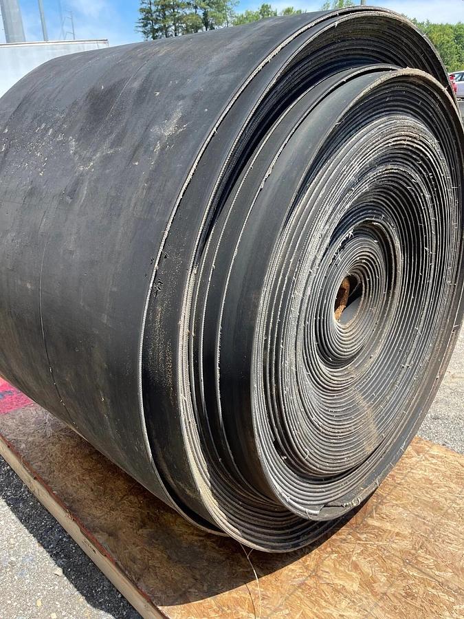 Used Conveyor Belt 43-1/4” Width, Smooth Top, Poly/Nylon, 3 Ply 300 Feet Long