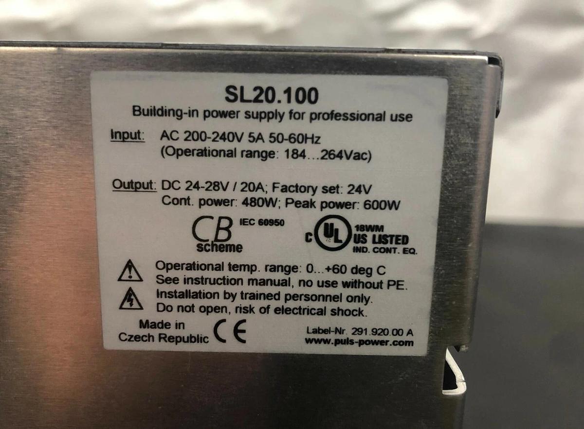 Used PULS SL20.100 Power Supply, 5 Amp