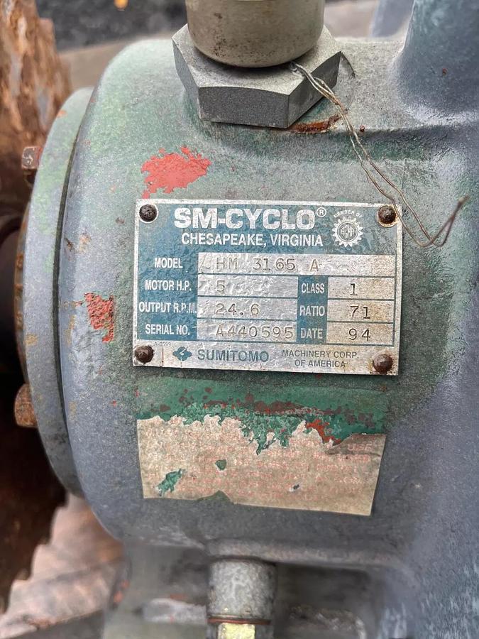 Used Sumitomo SM-CYLCO HM 3165 A Gear Motor, SM-CYCLO TC-F/FB-8A, 3Ph Induction Motor