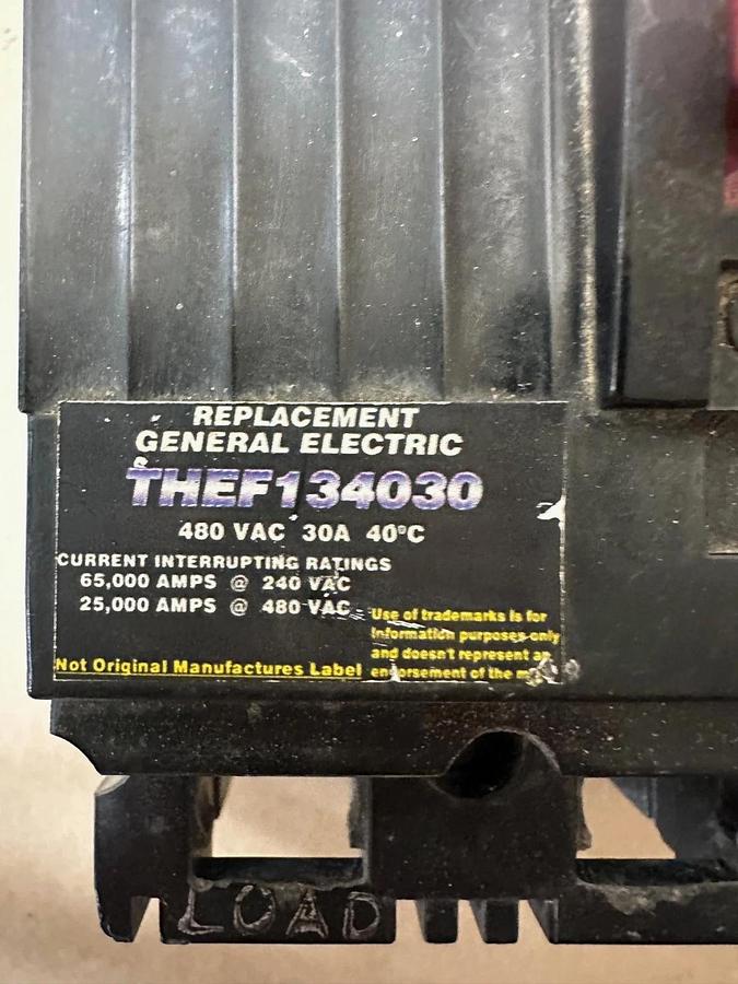 Used General Electric THEF134030 30A 3 Pole Circuit Breaker