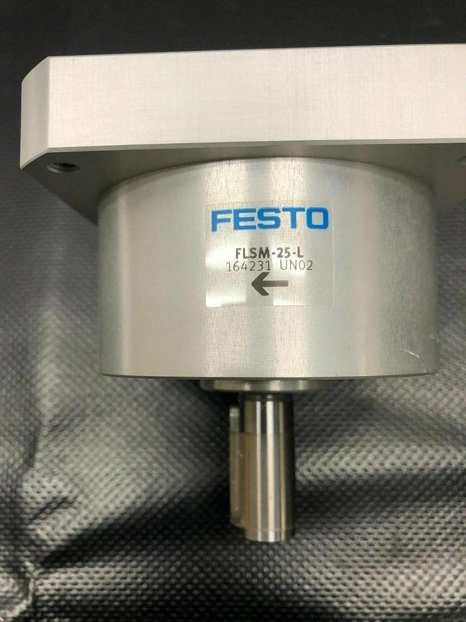 Used Festo Free Wheel Unit FLSM-25-L w/ Manual and Mounting Screws