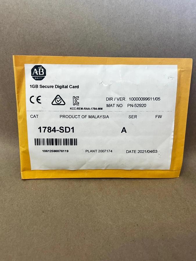 Allen Bradley 1784-SD1 Ser A 1GB Secure Digital Card *FACTORY SEALED*