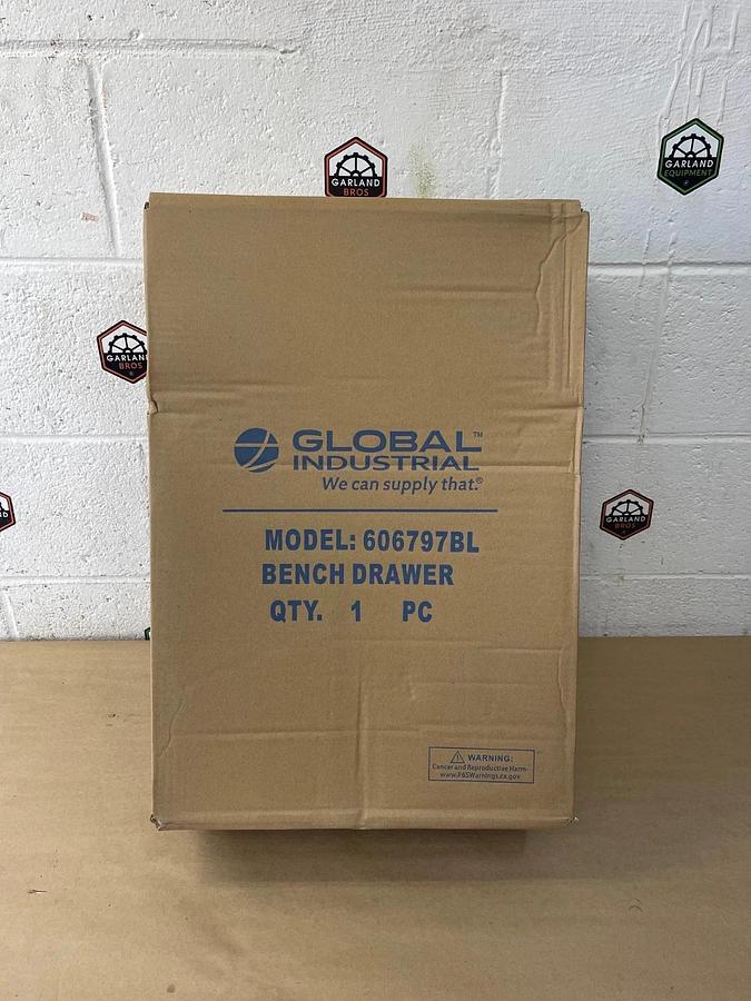 Used Global Industrial 606797BL Bench Drawer, W:10-3/4”, D:18”, Blue