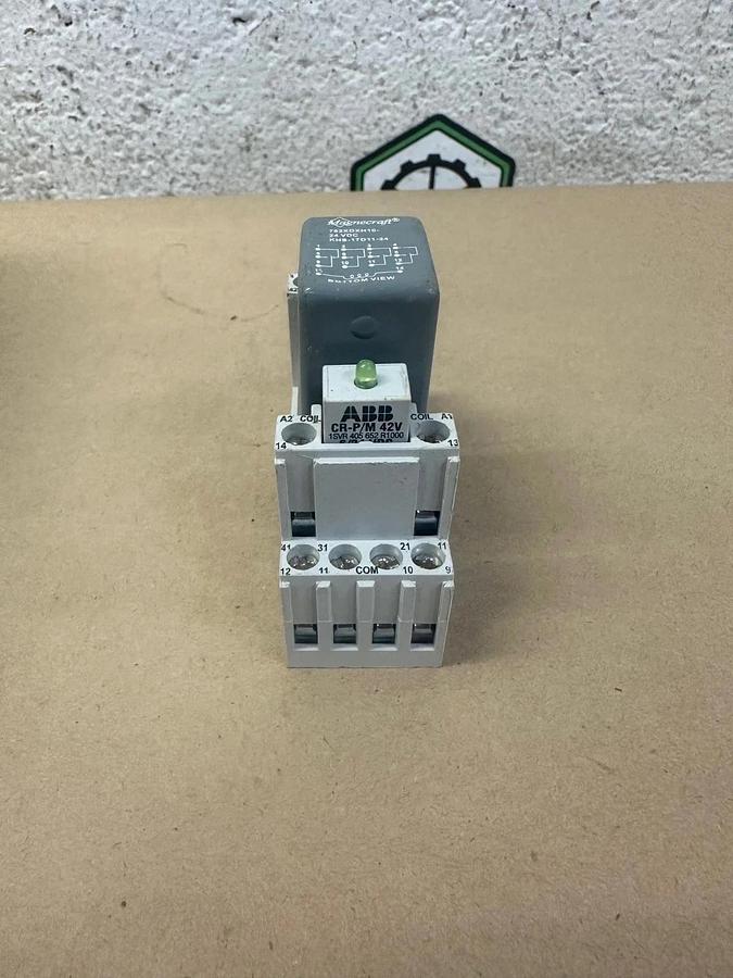 Used Magnecraft 782XDXH10-24VDC Relay w/ ABB CR-M4SS Base
