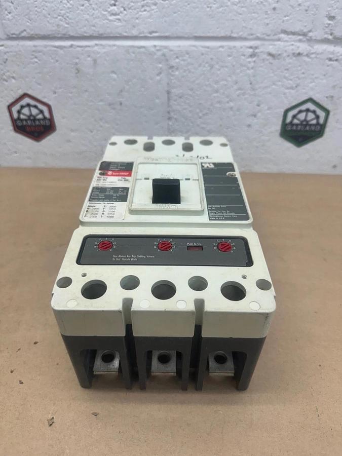 Used Westinghouse HMCP400X5 Circuit Breaker, 400 A, 600VAC, 250VDC, 3 Pole