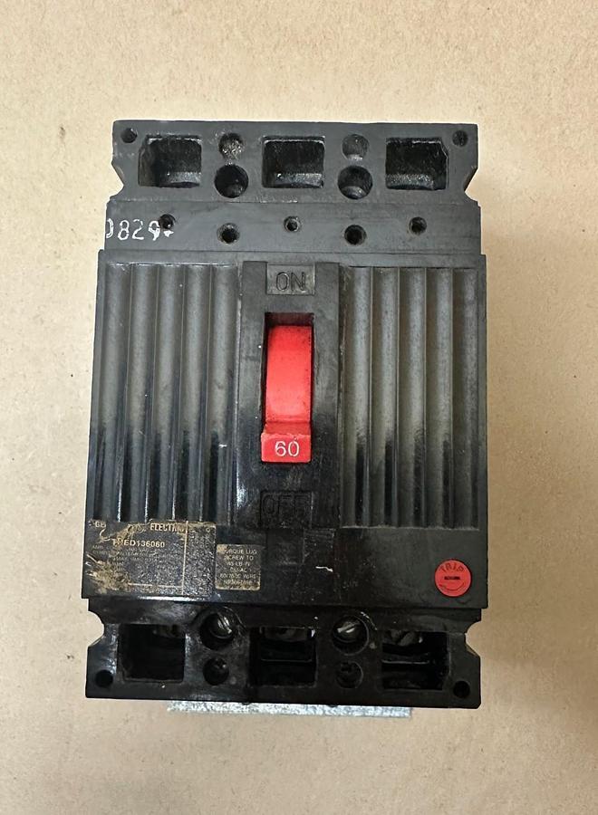 Used General Electric THED136060 60A 3 Pole Circuit Breaker