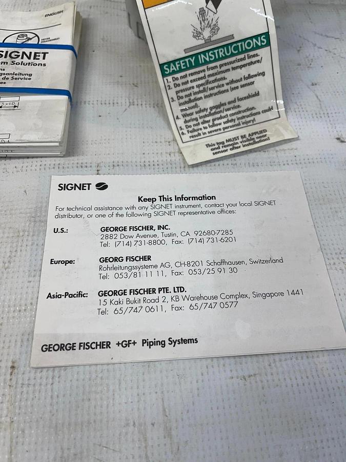 Used +GF+ Signet (George Fischer) 2560 Flowmag 30 VDC, 2.5 w, 20 mA