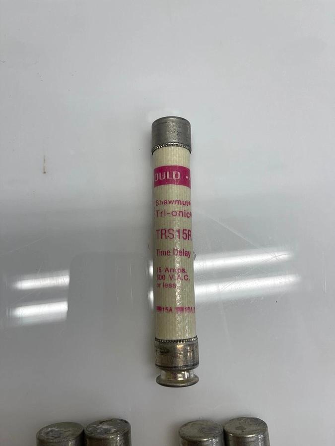 Used Gould Shawmut Tri-onic Time Delay Fuses TRS10R 10A, TRS2R 2A, TRS15R 15A 600VAC