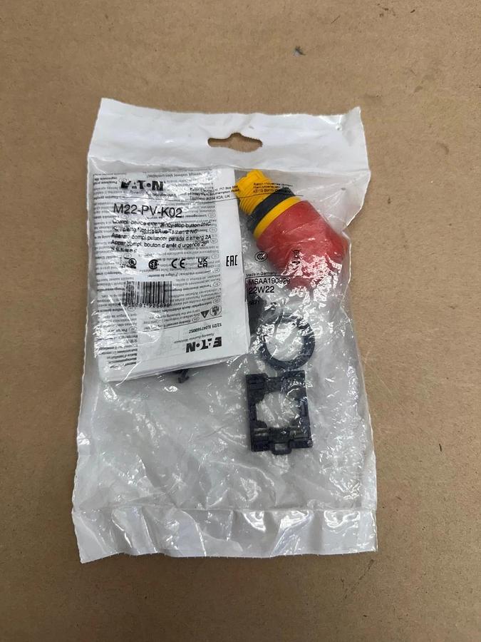 Used Eaton M22-PV-K02 Emergency Stop Button *FACTORY SEALED*