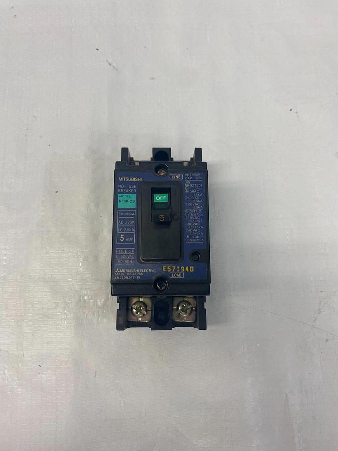 Used Mitsubishi NF30-CS No Fuse Breaker 5 AMP AC 220V