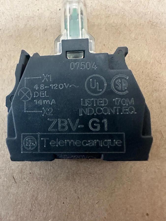 Used Telemecanique ZBV-G1 Green Light Module - Lot of 3