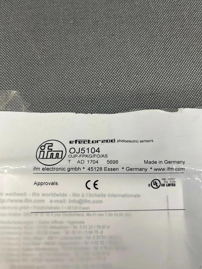 Used IFM OJ510 efector 200, Retro Reflective Sensor