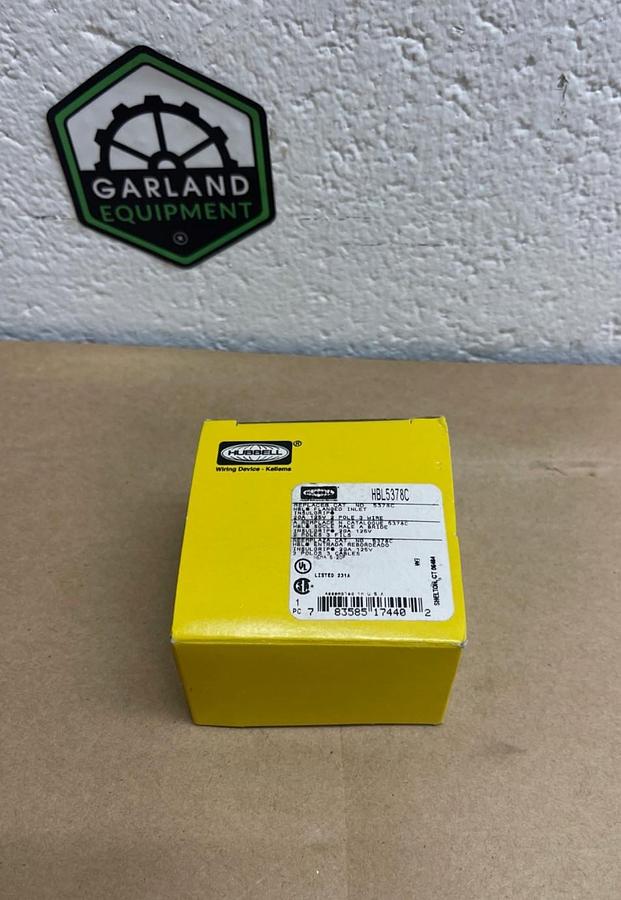 Used Hubbell HBL5378C Flanged Inlet, 20Amp, 125V, 2 Pole, 3 Wire