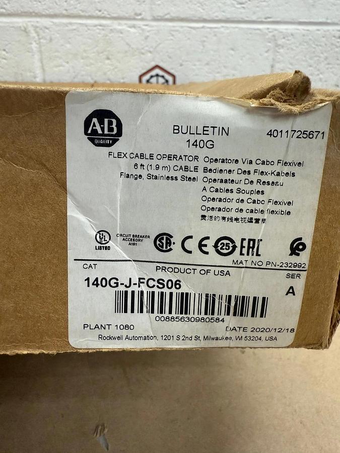 Used Allen-Bradley 140G-J-FCS06 Series A, Flex Cable Operator, 6 Ft Length *NEW*