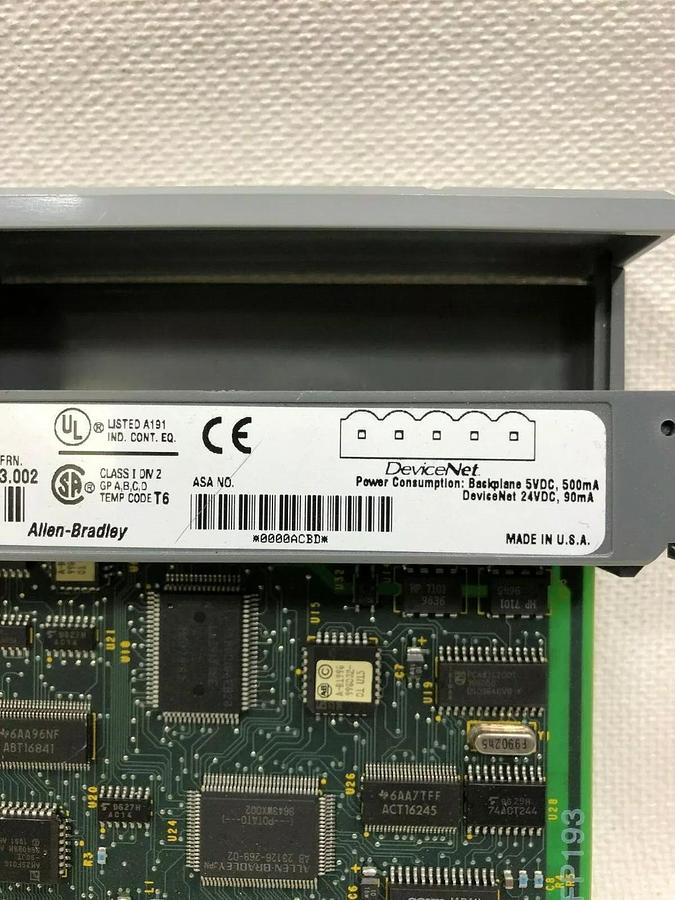 Used Allen-Bradley 1747-SDN DeviceNet Scanner Module Ser B FRN 3.002, SLC 500