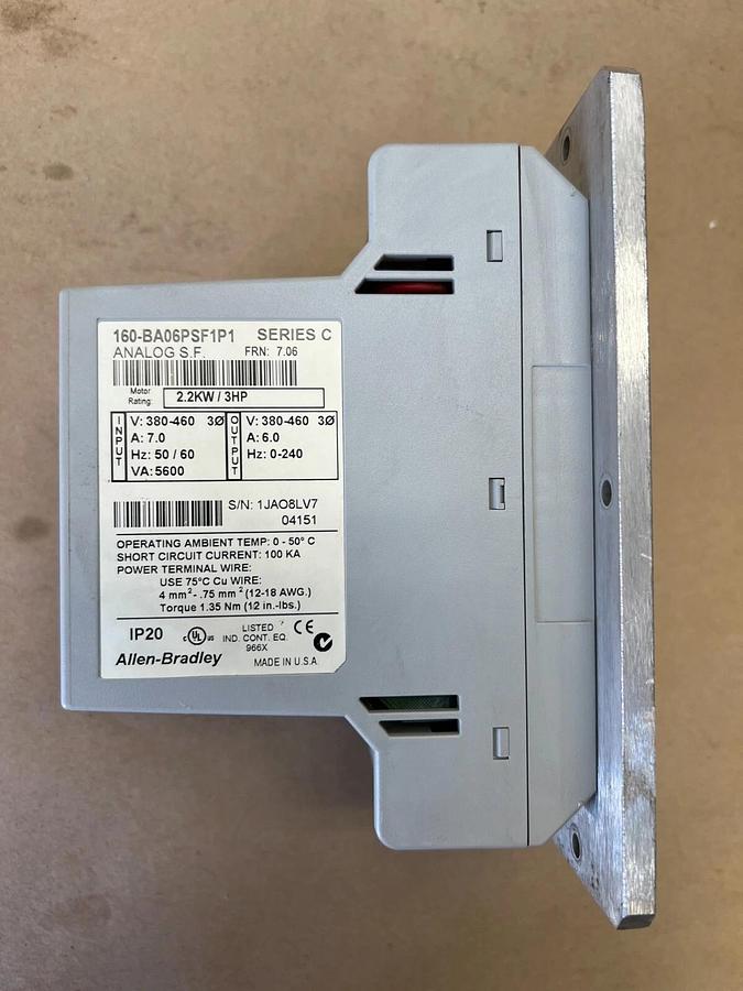 Used Allen Bradley 160-BA06PSF1P1 Ser C Controller
