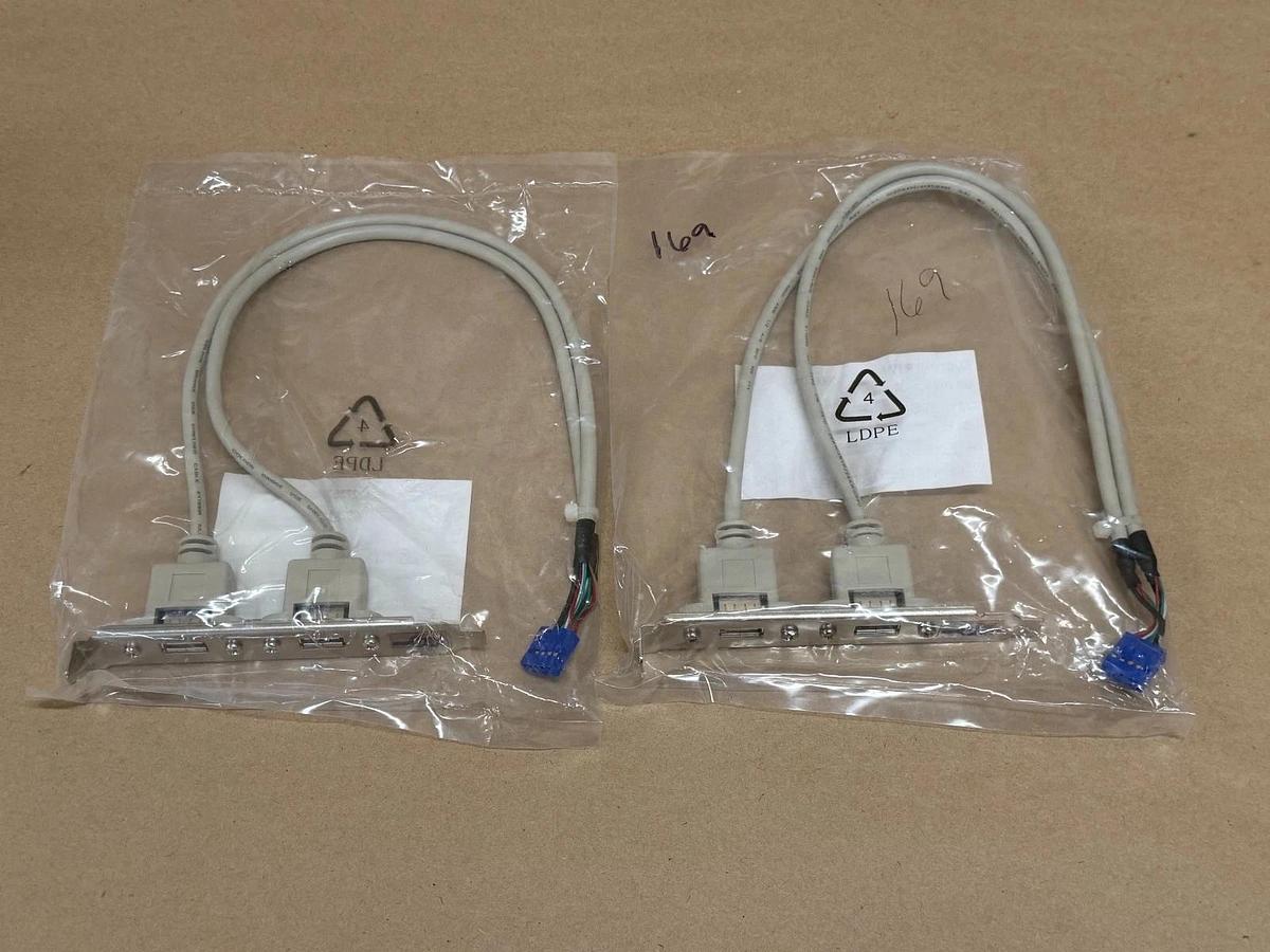 Used TYAN 422736300007 Internal USB 2.0 Cable Assembly - Lot of 2