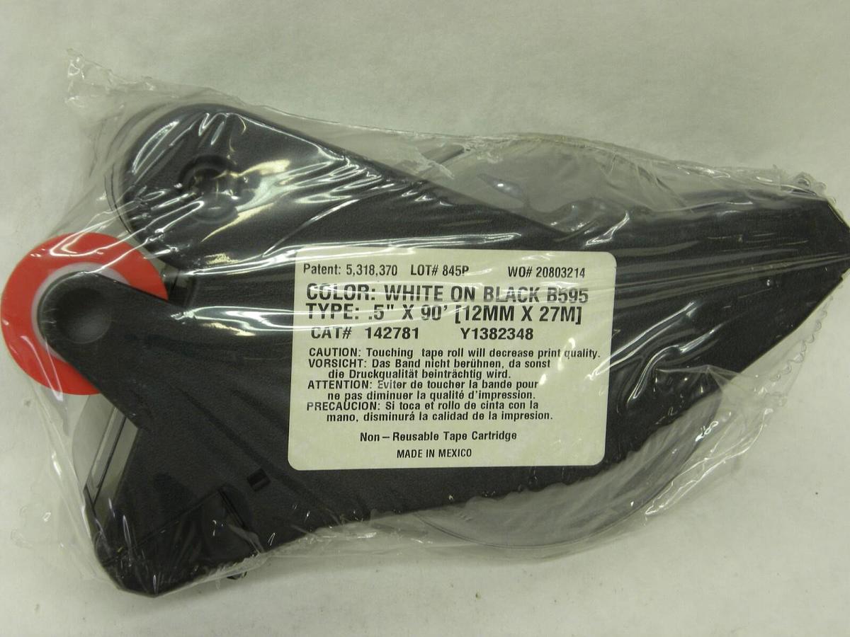 Used Brady B580 Black on Yellow, 1.125” x 90’ Label Cartridge, Roughly 30’ Left